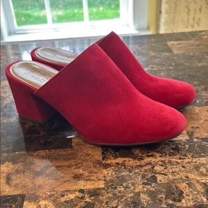 Red Suede Women's Mules NEW